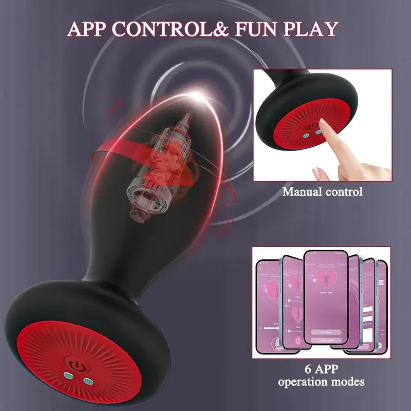 Vibrating Butt Plug With App Control 10 Vibrating 6 Rotation Modes Anal Plug