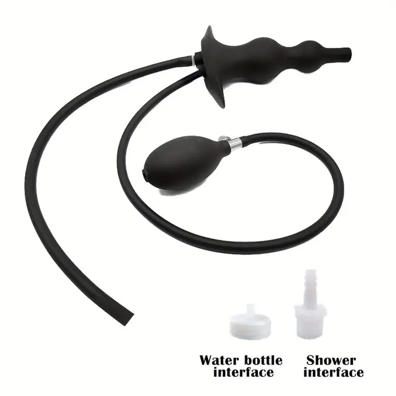 Women Inflatable Anal Plug Anal Beads Butt Plug Enema Cleaning Irrigator