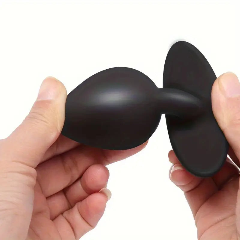 Silicone Ball-Shaped Soft Hand-Washable Smooth Black Anal Plug