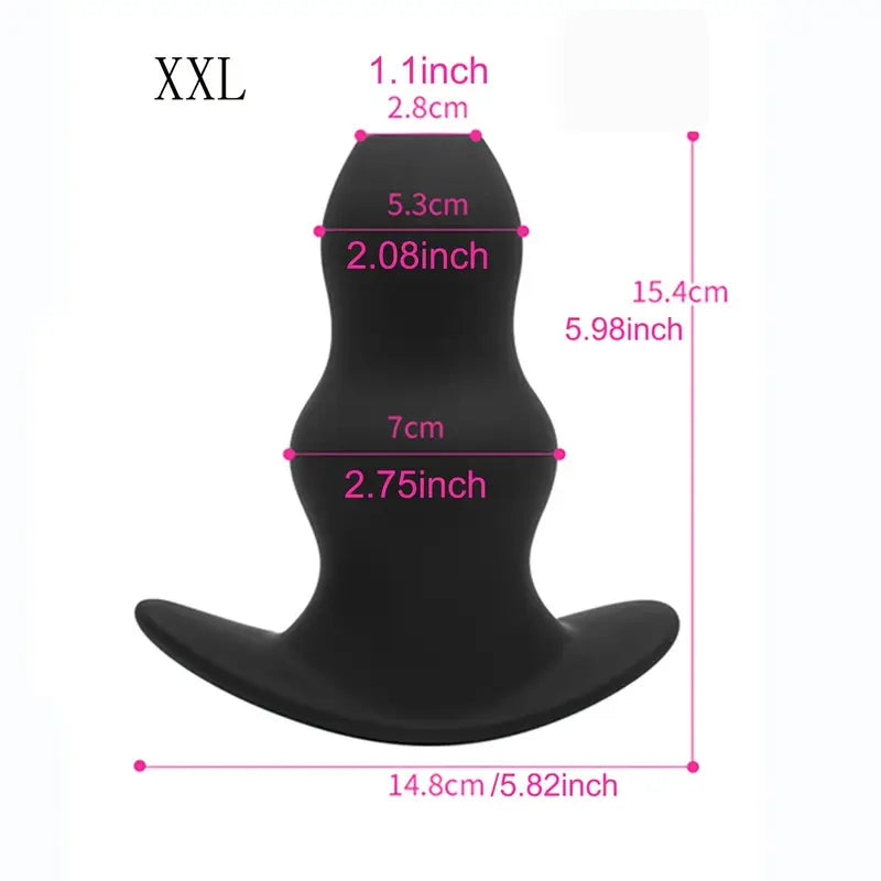 Silicone Anal Plug Dilator Toy Hollow Peep Design Narrow Flared Base