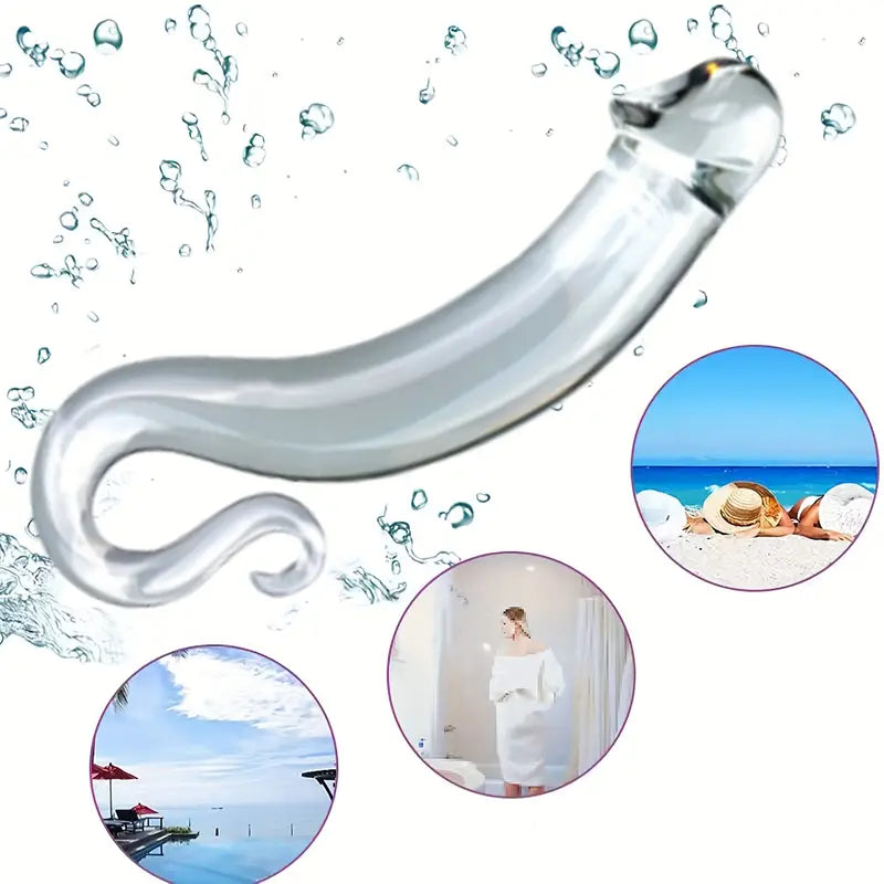 6.89in Crystal Glass Pleasure Wand Dildo Penis Glass Dildo Anal Butt Plug
