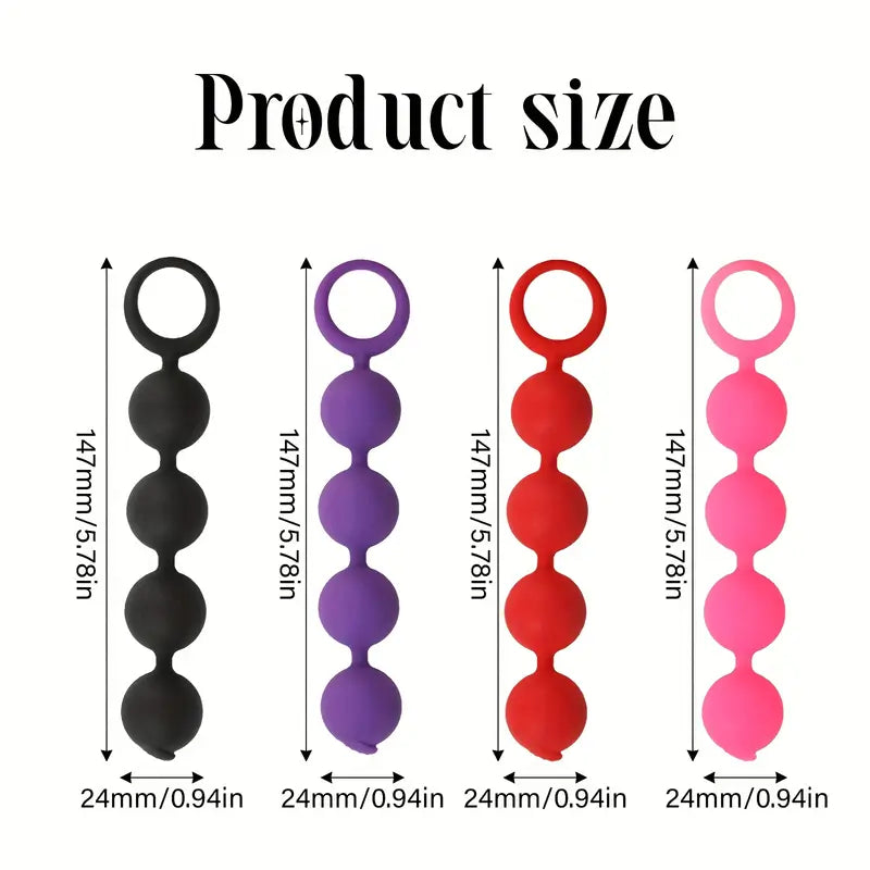 4 Beads Silicone Anal Plug With Pull Tab Anal Beads Anal Expander