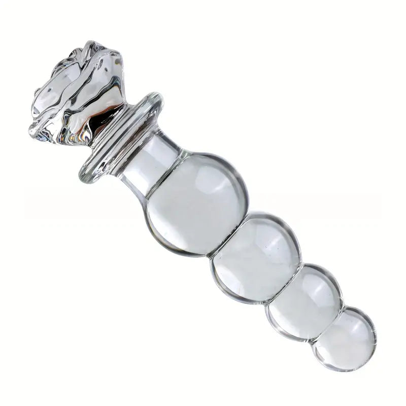 Transparent Rose Bead Anal Plug Anal Masturbation And Expansion Tool