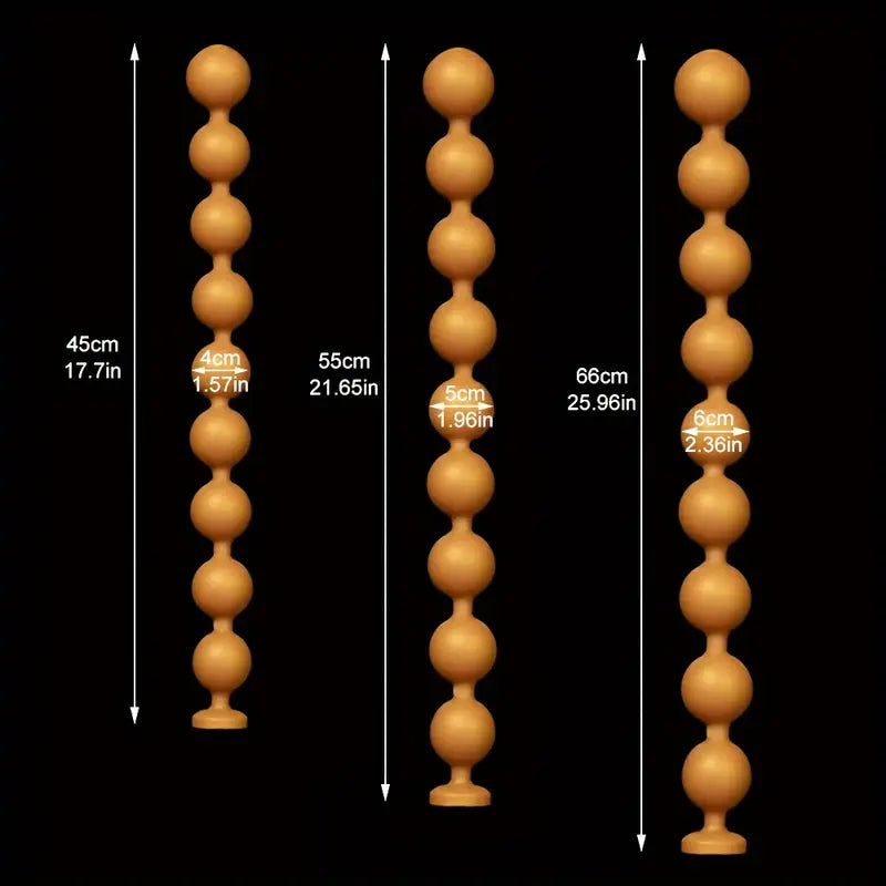 9 Balls Liquid Silicone Anal Beads Soft Butt Plug Colon/Prostate Massage