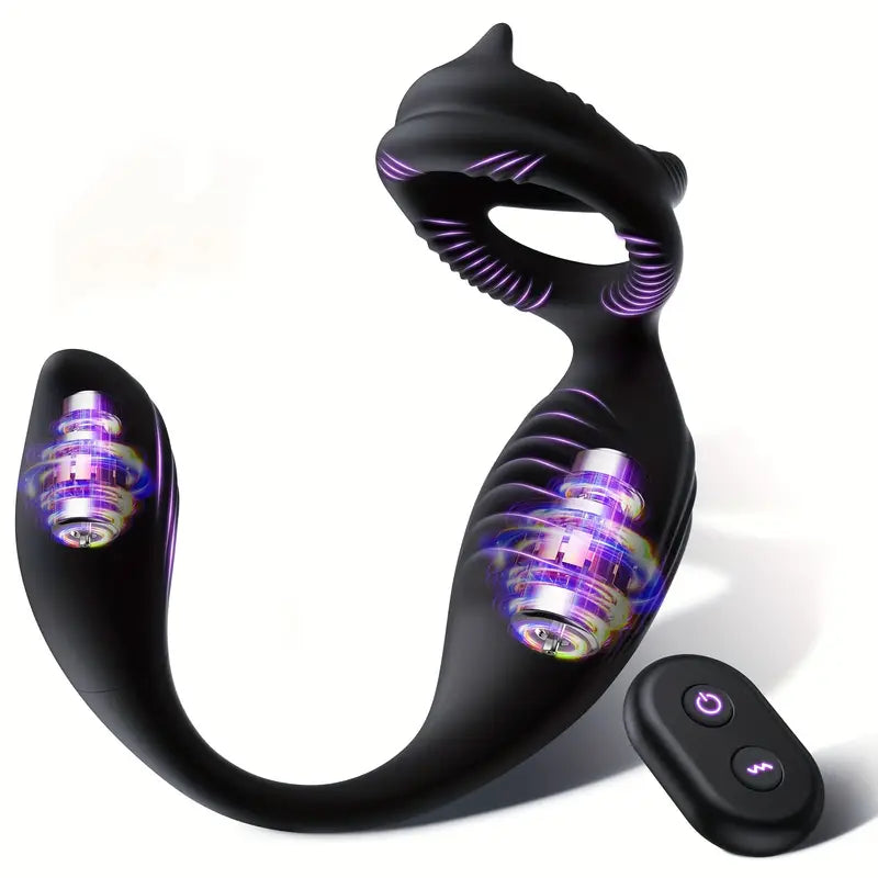 4 In 1 Prostate Massager With 7 Vibration Modes Penis Ring Butt Plug