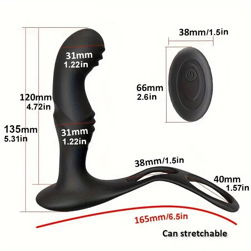 Remote Anal Vibrator 10 Speeds Delay Ejaculation Cock Ring Anus Plug