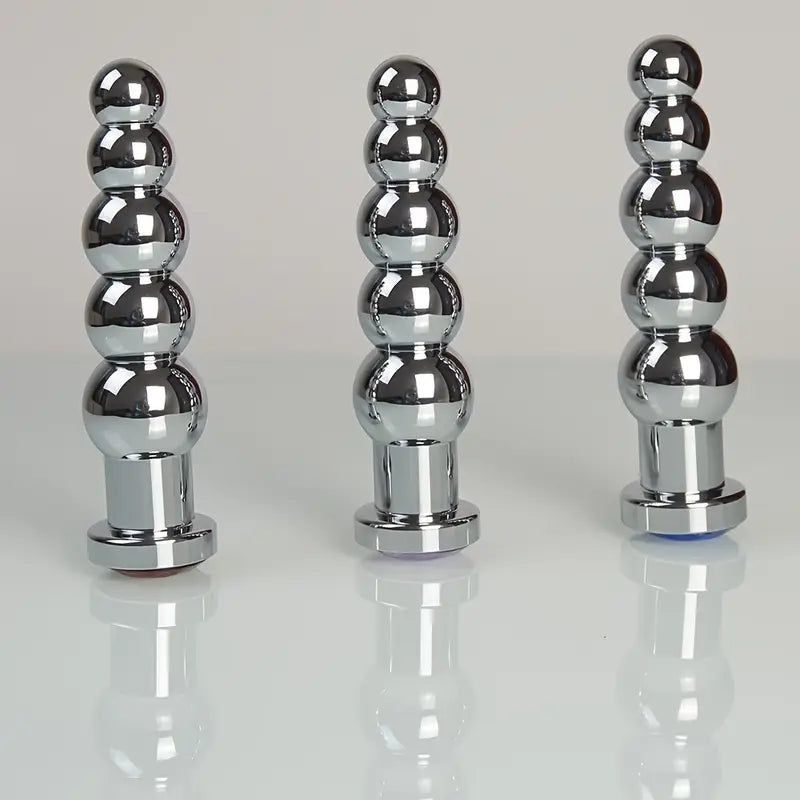 Heavy Duty Metal Anal Plug With 4 Beads Prostate Massage Butt Plug