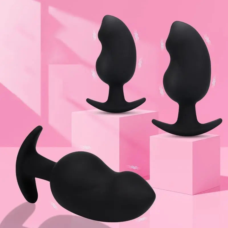 3pcs Set Silicone Massager Rear Court Pull Beads Fit Out Anal Plug