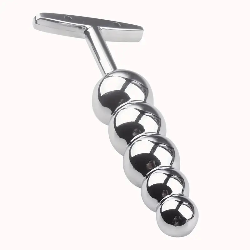 Fetish Kinky Sex Love Anal Beads Metal Butt Plug With 5 Graduated Balls