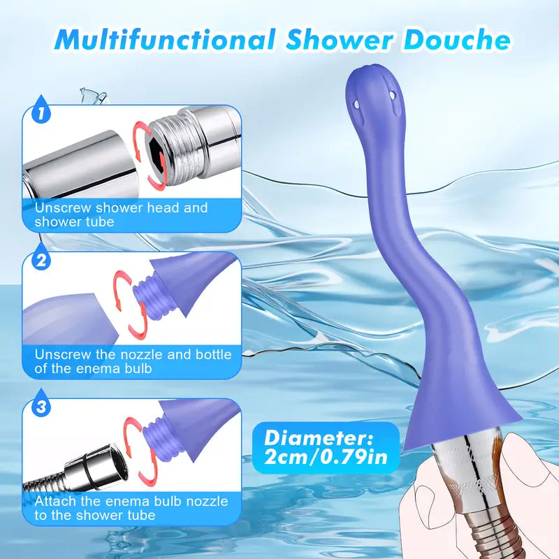 Anal Douches For Men Women Enema Bulb With Bendable Silicone Nozzles