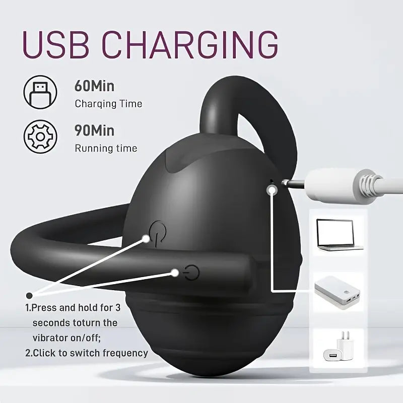 Rolling Ball Anal Plug Silicone Prostate Massager Strong Vibration Anal Trainer