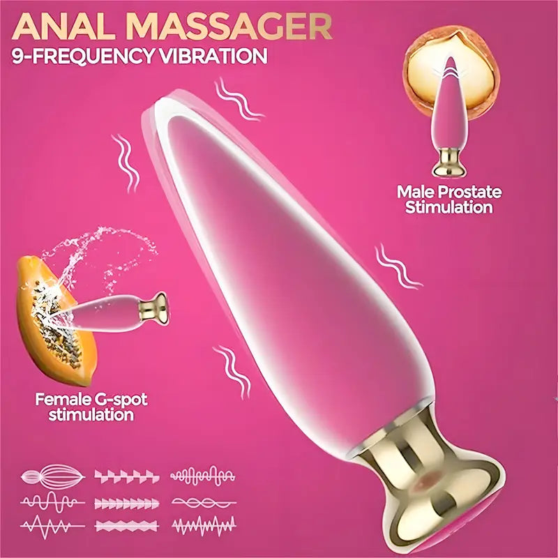 Vibrating Anal Plug Massage Wand Adult Sex Toy Vibrator Stimulator