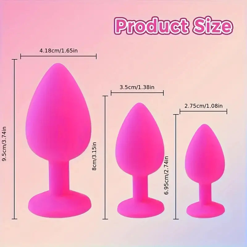 Three Anal Plugs Combination Set For Stimulate Men and Women