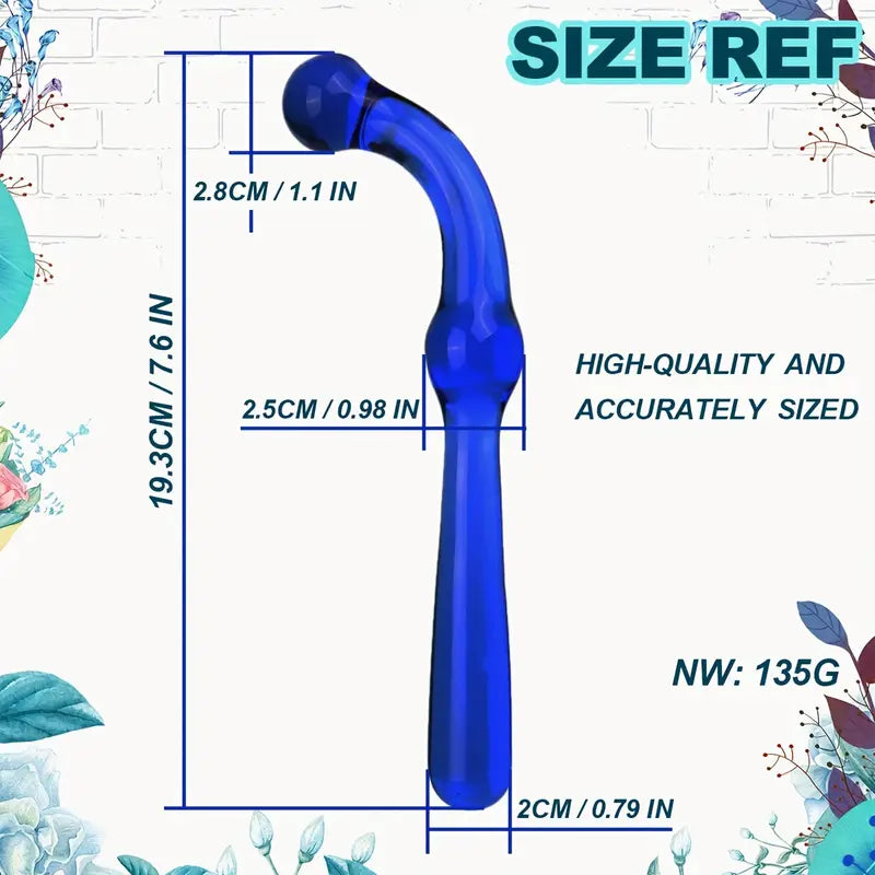 Premium Glass G-Spot Wand 7.6" Anal Prostate Massager Adult Sex Toy