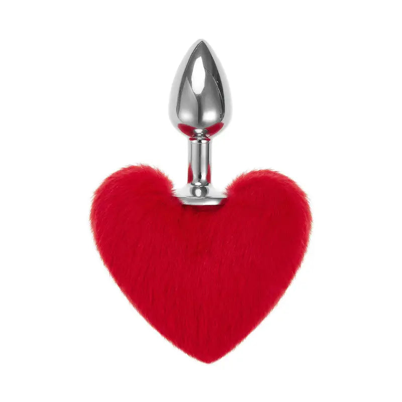 Soft Cute Heart Shaped Pom Anal Plug Adult Sexual Toy For Men