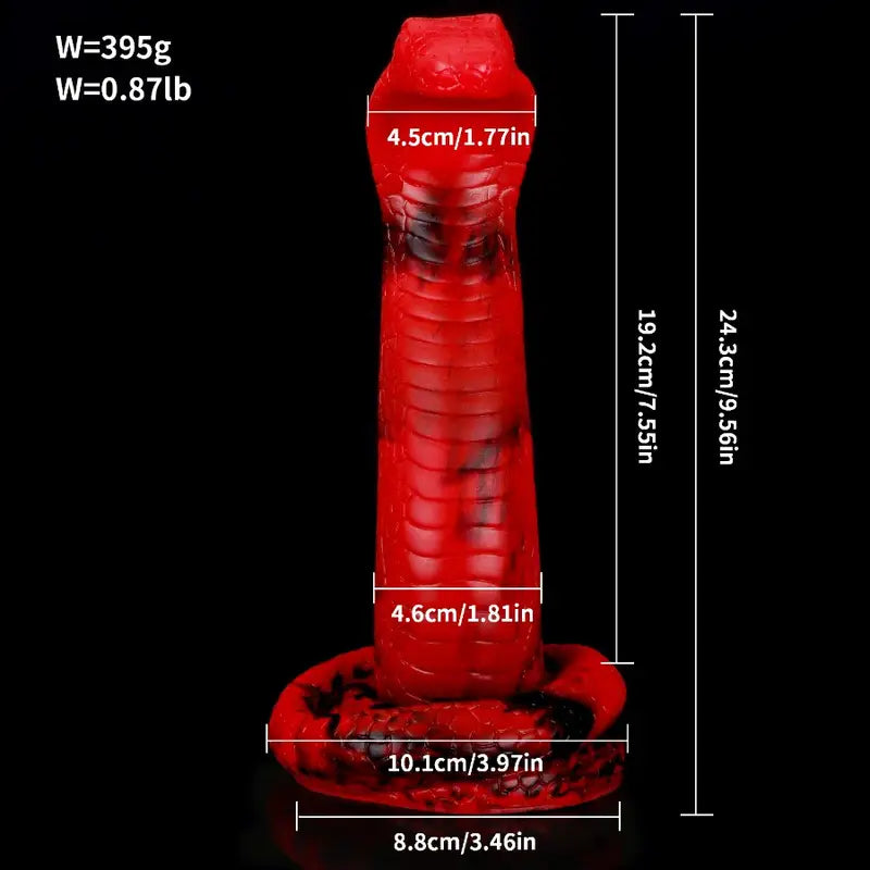 Silicone Cobra Snake Anal Plug Red Black Solid Pattern Anal Sex Toy