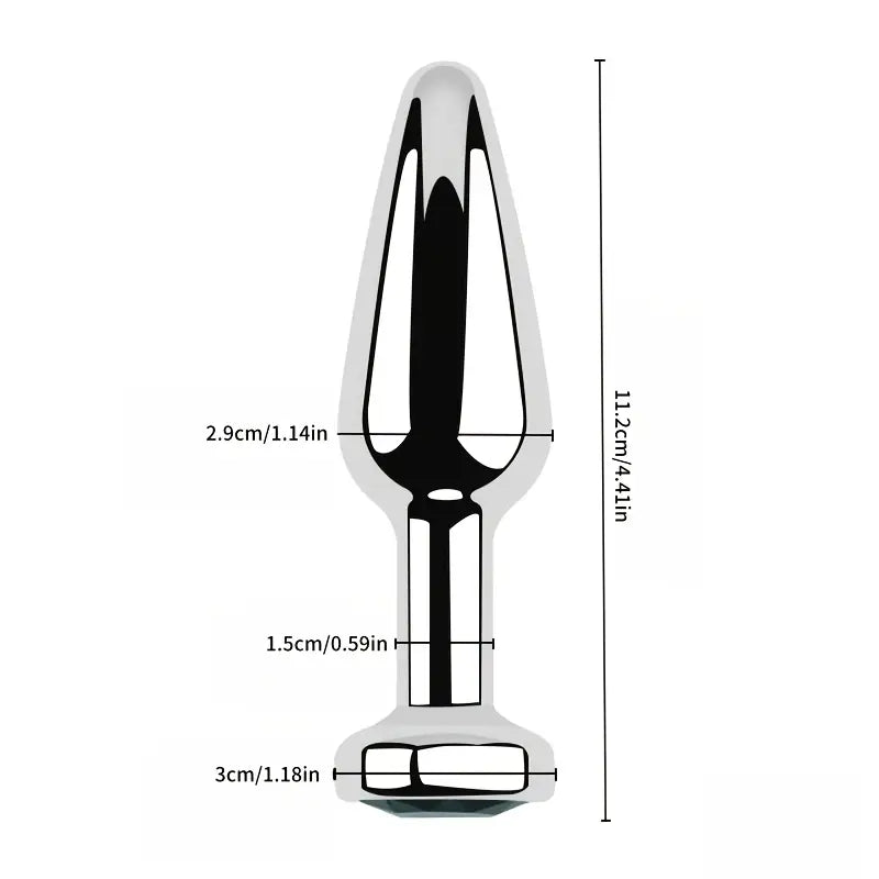 Gem Base Metal Anal Plug Ass G-Spot Masturbation Tool Sex Massager