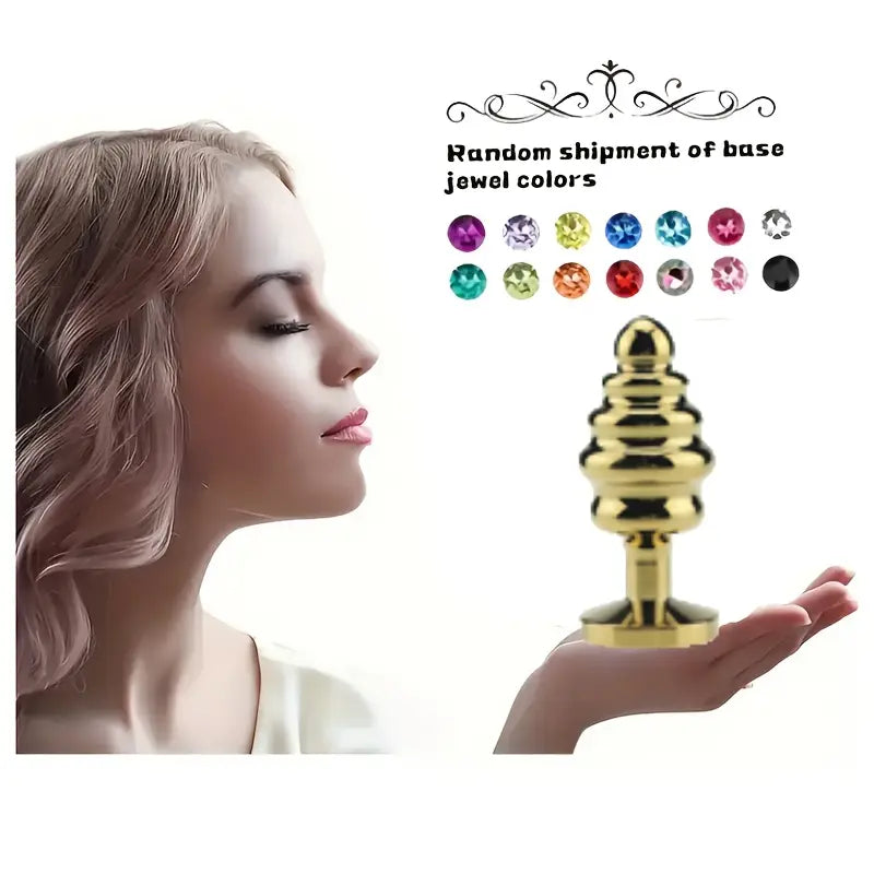 Metallic Anal Beads Threaded Rear Anal Sex Toy Wearable Metal Butt Plug