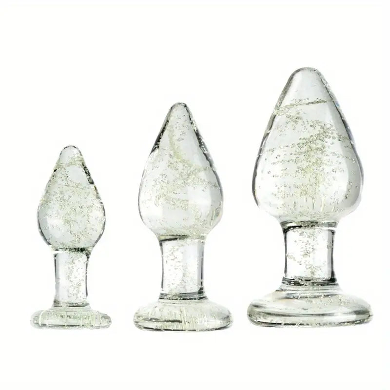 Smooth Solid Luminous Glass Anal Plug Adult Sex Toy For Female