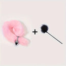 Anal Plug Tail Plus Feather Gradient Color Metal Anal Plug Tail Erotic Supplies