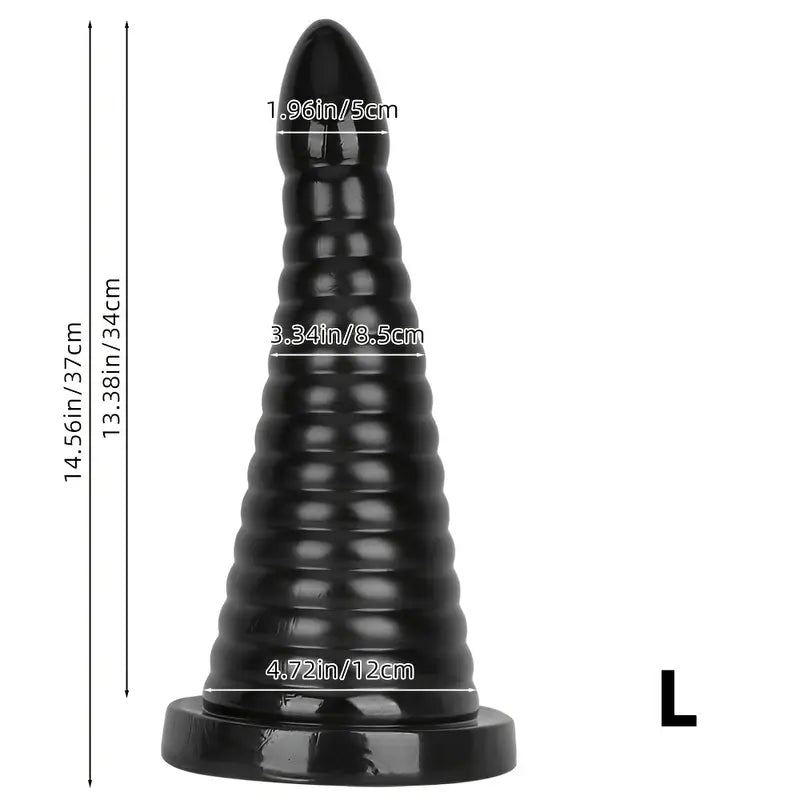 Black PVC Anal Plug Adult Male Arousal Aid For Intimate Accessory