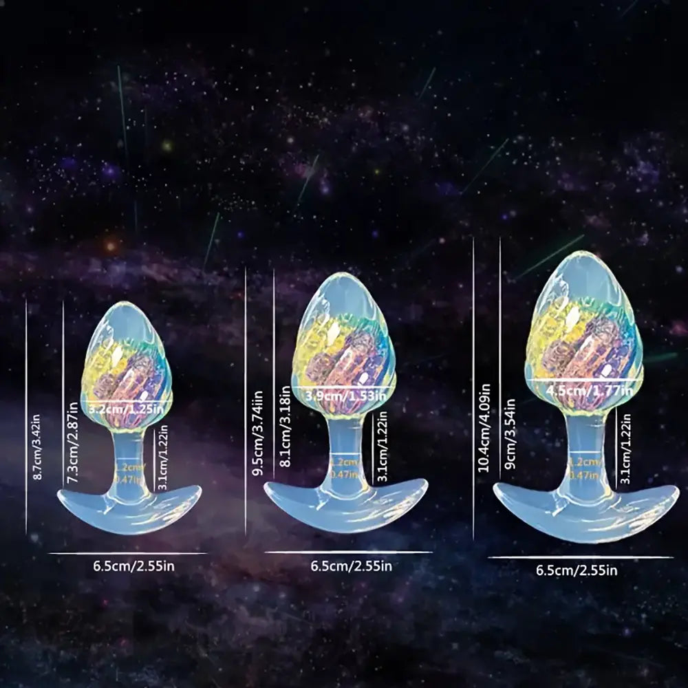 Transparent Color-Changing Silicone Butt Plug Textured Anal Toy