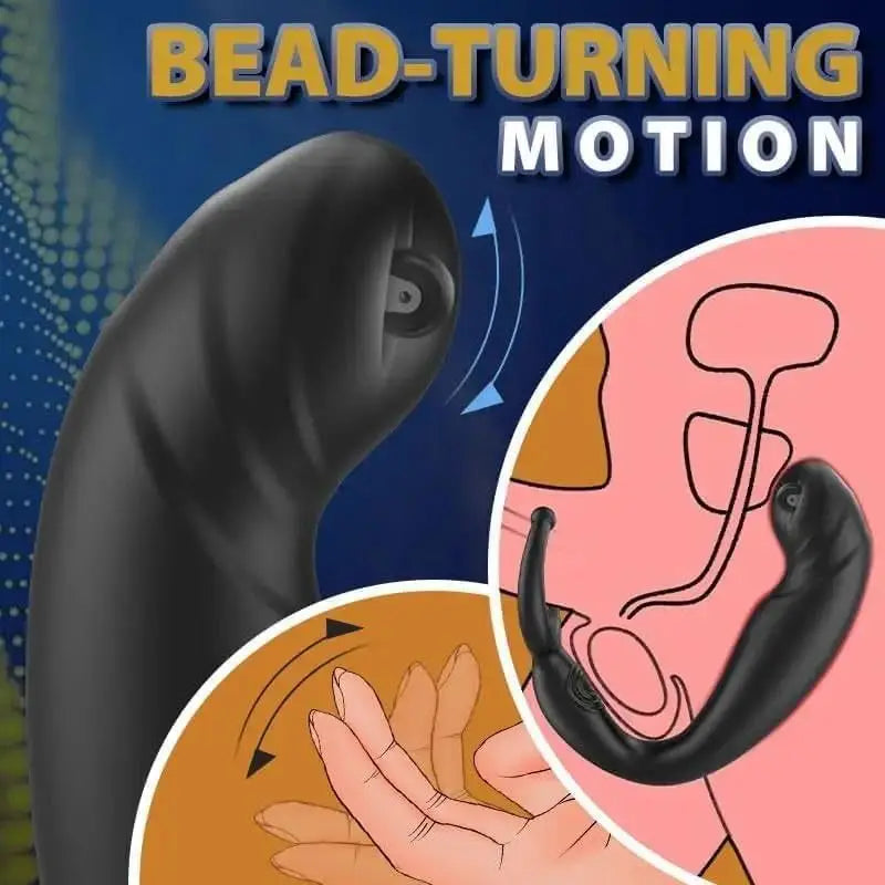 Male Prostate Vibrator Turning Massager Stimulator 10 vibrating Cock Ring