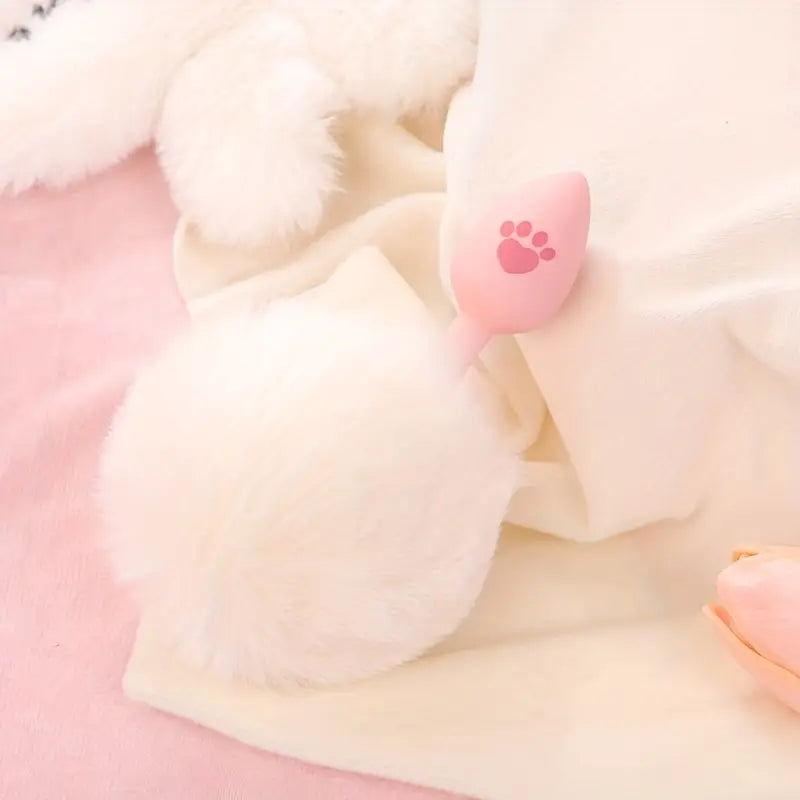 Cute Sexy Plush Pussy Tail Anal Plug Silicone Cat Paw Fox Tail Animal Tail