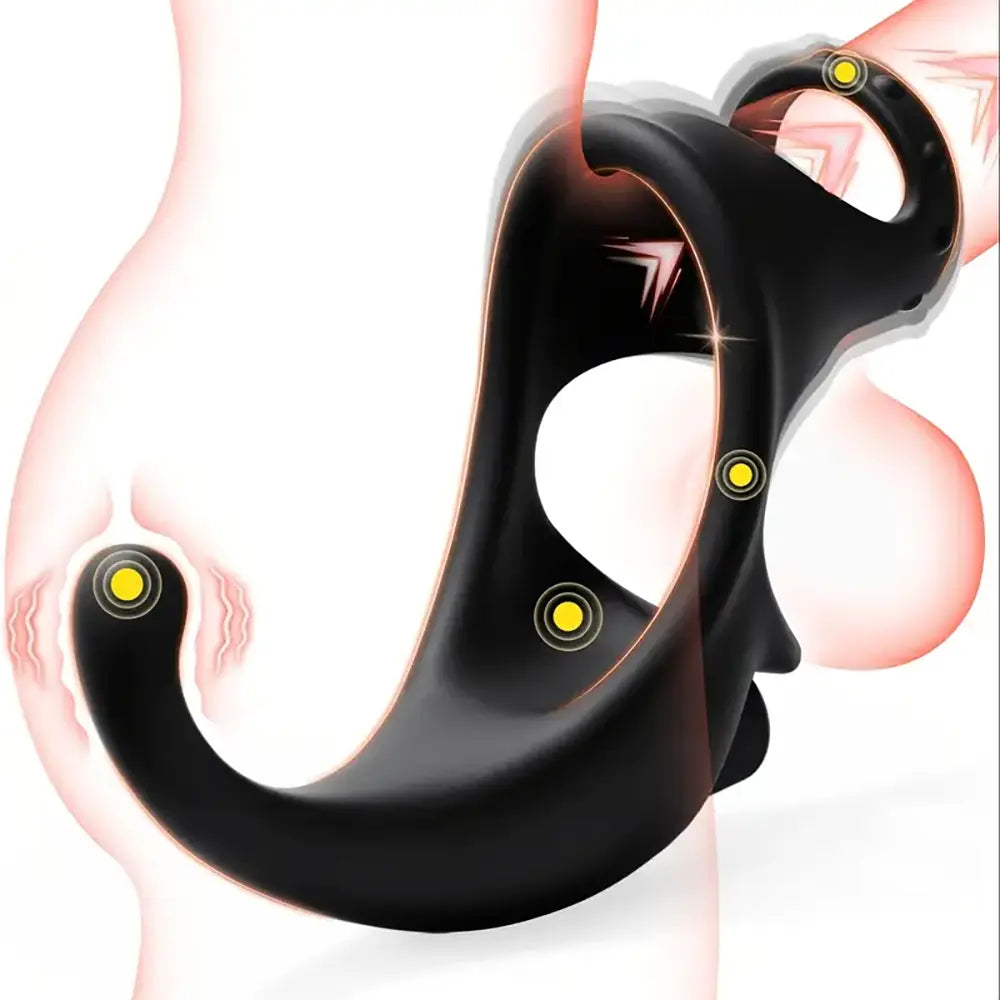 Vibrating Cock Ring Anal Vibrator With Removable Bullet Butt Plug Sex Toy