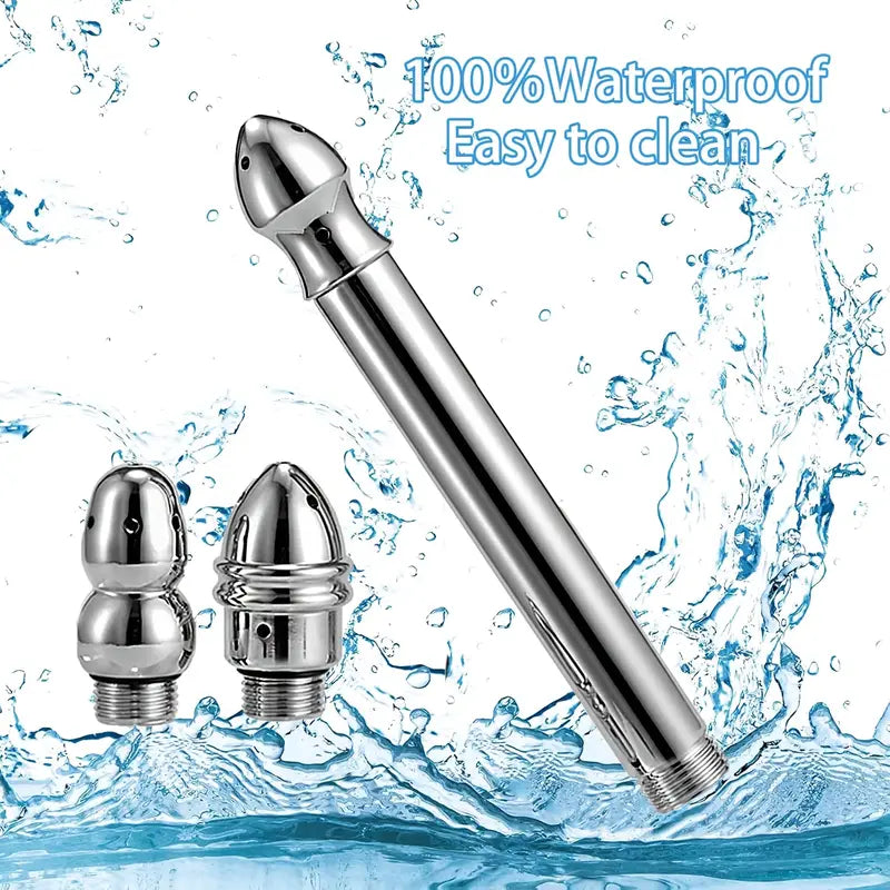 Metal Anal Douche Portable Showerhead Three Heads Enema Cleaner