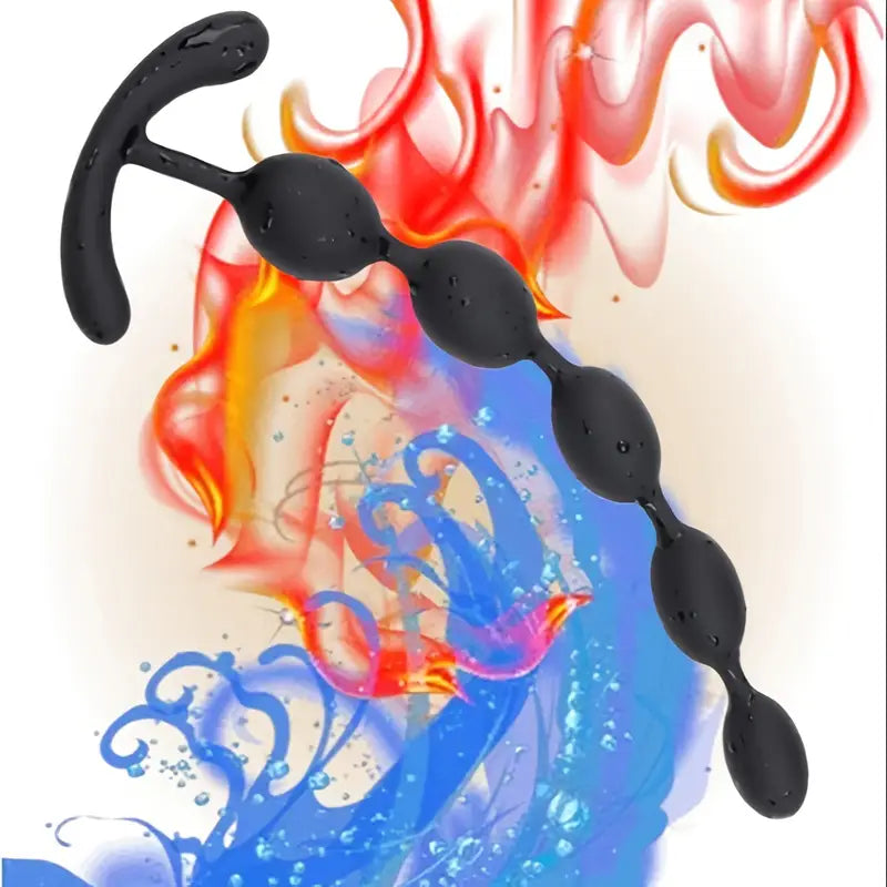 Silicone Anal Beads Butt Plug Flexible Anal Trainer Anal Chain With 5 Balls