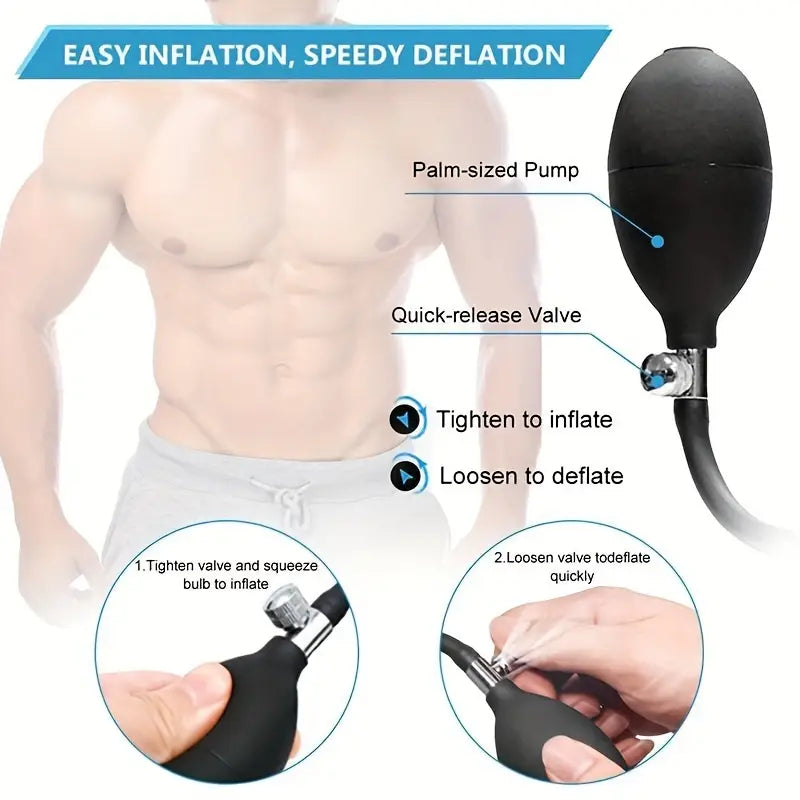 Soft Silicone Double Head Inflatable Anal Plug Expandable Dilator