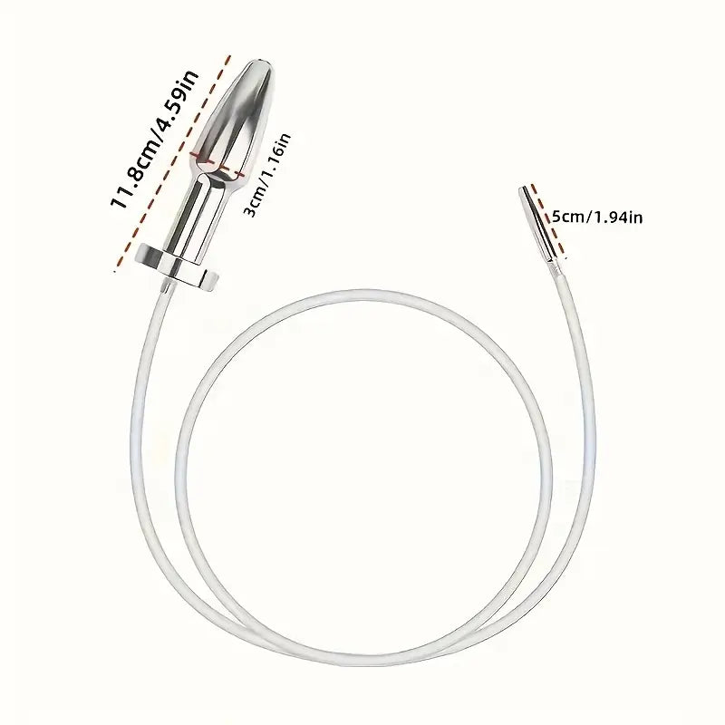 2 Sizes Inner Enema Syringe Long Short Stainless Steel Enema Butt Plug