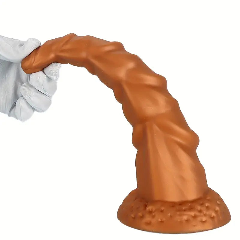 Tapered Thread Silicone Butt Plug With Suction Cup Texture Stimulation