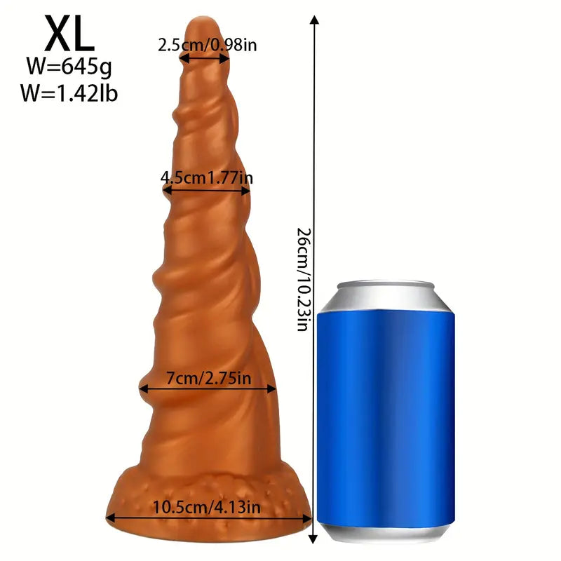 Tapered Thread Silicone Butt Plug With Suction Cup Texture Stimulation