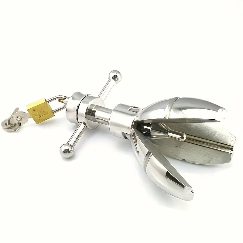 Stainless Steel BDSM Anal Plug Lockable Heavy Duty Metal Anal Dilator