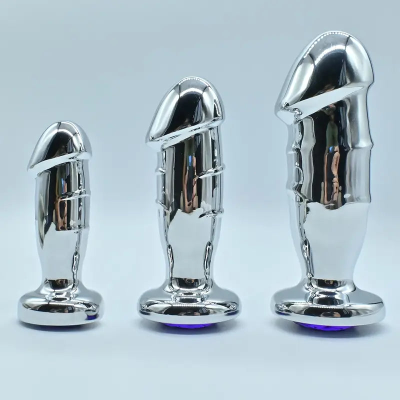 Realistic Golden-colored Metal Anal Plug Suitable For Both Men Women