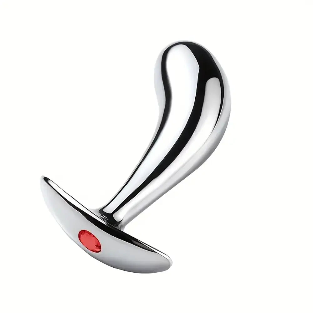 Golden Thumb Metal Male Anal Plugs With Gemstone Base Design