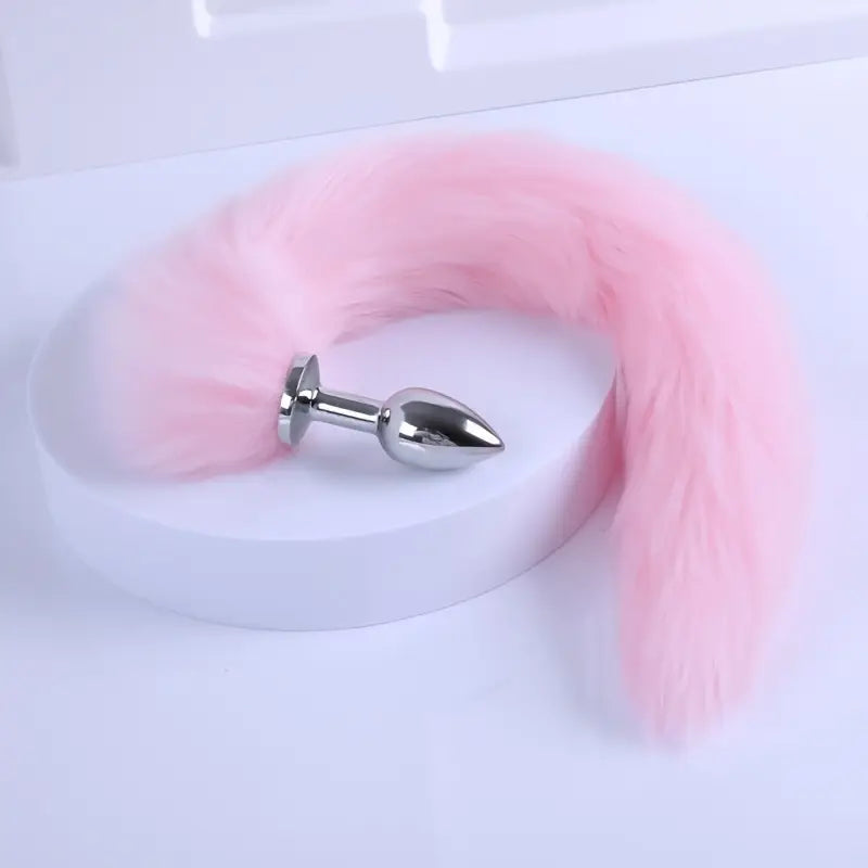 Set Dtachable Fox Tail Anal Plugs Cute Cat Women Dress-up Bell Necklace