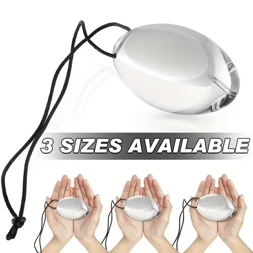Large Oval Glass Butt Plug With Rope Comfortable Fit For Couples Women