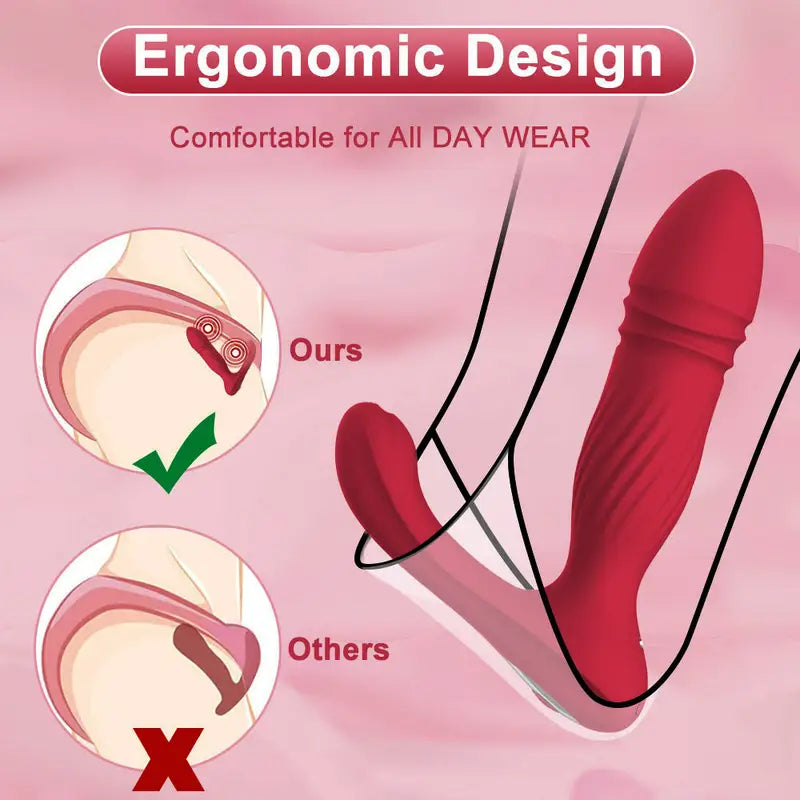 Thrusting Rabbit G Spot Clitoral Realistic Silicone Butt Plug Vibrator