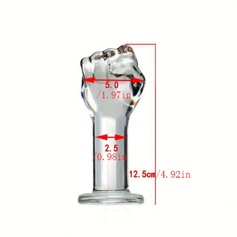Clear Glass Anal Toy Fist-shaped Anal Plug Adult Toy For Women Couples
