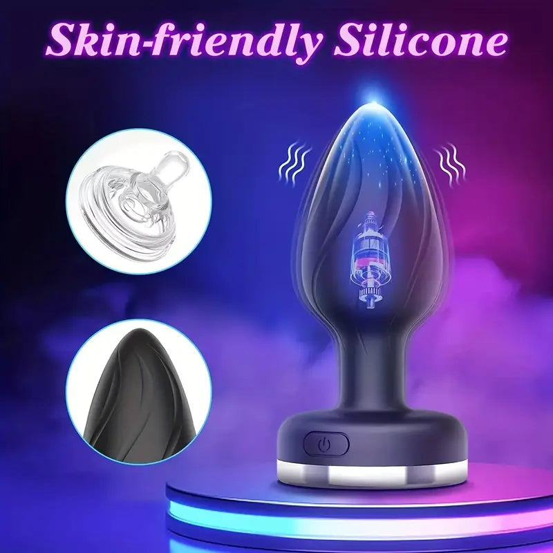 Vibrating Anal Plug With 10 Vibrating Light Modes Male Prostate Massager