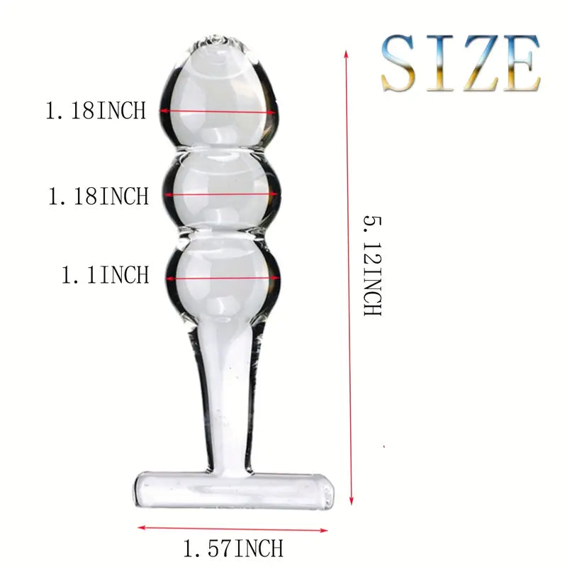 Crystal Glass Anal Plug Clear Glass G-spot Massager Anal Expander