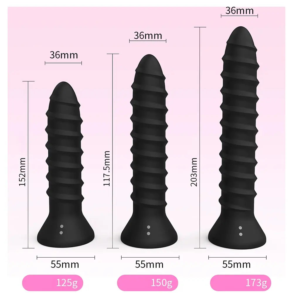 Silicone Anal Dildo 10 Vibrating Nail Shape Butt Plug With Screw Thread