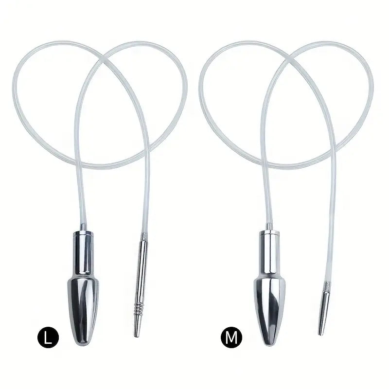 2 Sizes Inner Enema Syringe Long Short Stainless Steel Enema Butt Plug