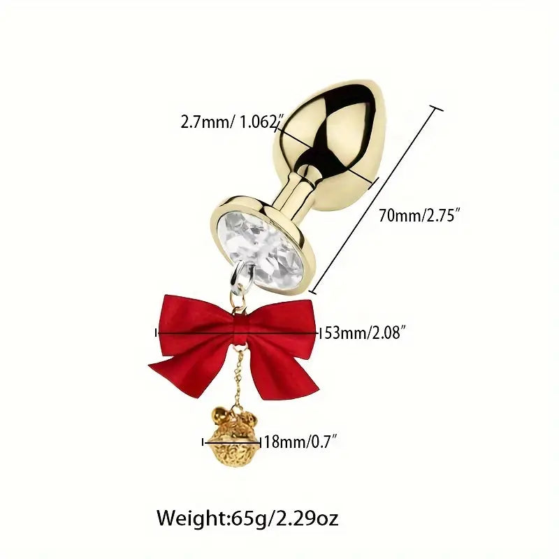 SM Adult Sex Metal Anal Plug With Bow Wind Chime Accessories