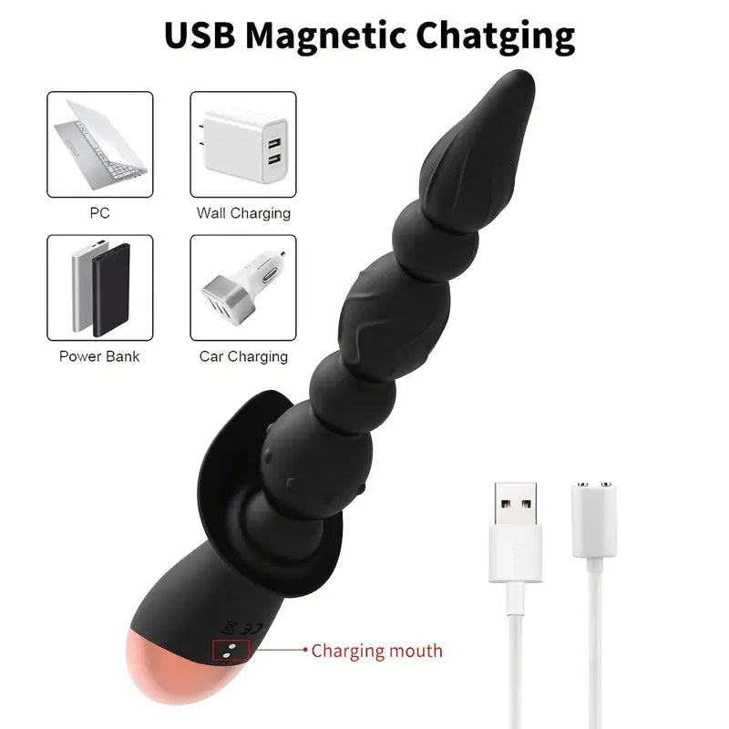 Vibrating Prostate Massager With 10 Modes Silicone Anal Vibrator