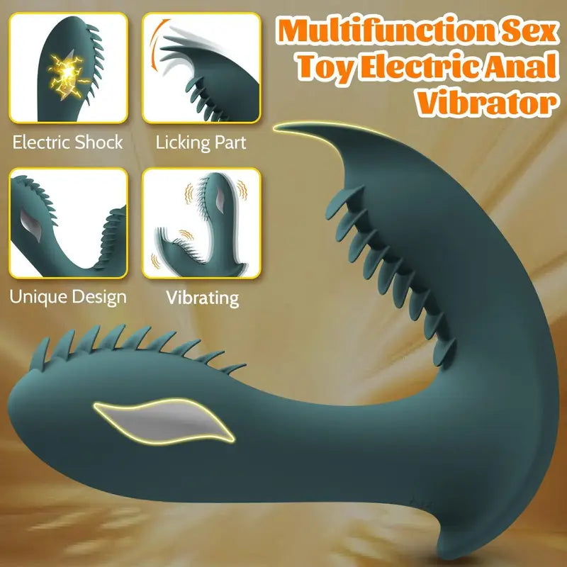 7 Electric Shock & 7 Vibration Modes Anal Plug G Spot Dildo Vibrator