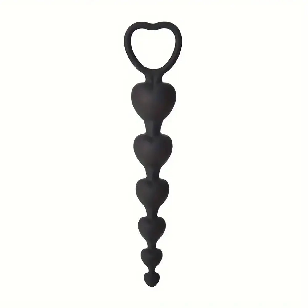 Mini Heart Shaped Anal Plug Vaginal Pull Beads Silicone Soft Butt Plug